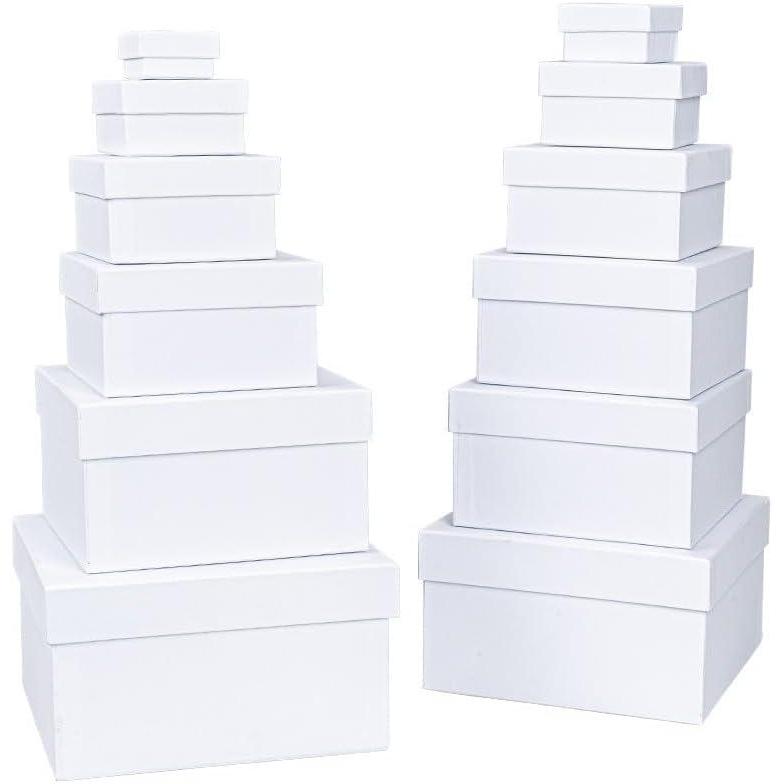 imageIdeen mit Herz Lot de 12 botes cadeaux avec couvercles Botes en carton 12 tailles diffrentes de grande petite en carton solide idal pour anniversaire et mariage carres de 35 15