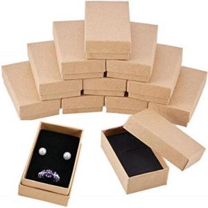 BENECREAT 6 Pack Black Collier Ring Gift Box 20x13x3cm Rectangle Carton Boîtes à Bijoux Boîte en Papier Kraft avec Éponge pour Collier, Boucle D&rsquo;oreille, Stud(marron)