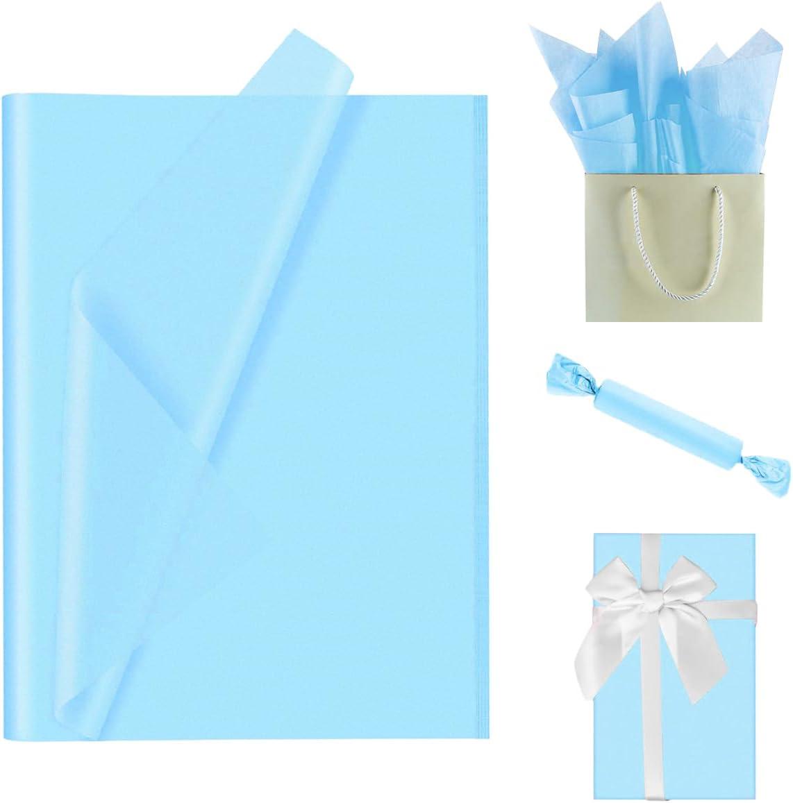 image50 feuilles de papier de soie blanc 70 x 50 cm papier demballage cadeau pour Nol remplissage fleurs artisanat bricolage dcoration de cadeau danniversaire ou de mariageLight blue
