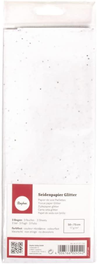 imageRayher 67273616 Papier de soie Mtallique orPaillettes Blanc
