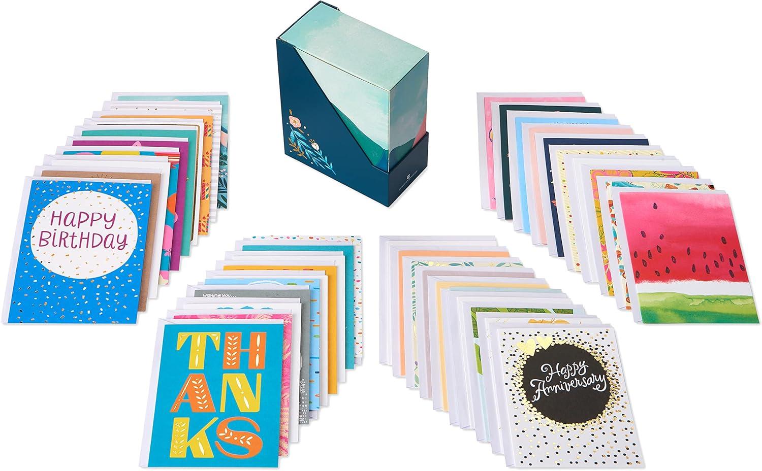 imageUK Greetings Lot de 40 cartes de vux toutes occasions pour luielleami Motifs joyeux avec bote souvenirAssortiment de cartes pour toutes les occasions
