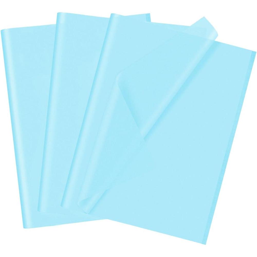 image50 feuilles de papier de soie blanc 70 x 50 cm papier demballage cadeau pour Nol remplissage fleurs artisanat bricolage dcoration de cadeau danniversaire ou de mariageLight blue