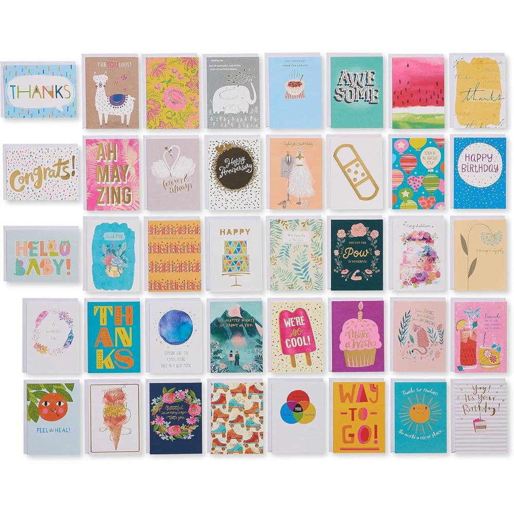 imageUK Greetings Lot de 40 cartes de vux toutes occasions pour luielleami Motifs joyeux avec bote souvenirAssortiment de cartes pour toutes les occasions