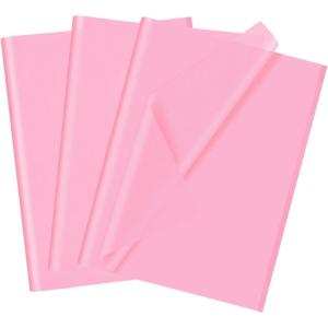 50 feuilles de papier de soie blanc, 70 x 50 cm, papier d’emballage cadeau pour Noël, remplissage, fleurs, artisanat, bricolage, décoration de cadeau d&rsquo;anniversaire ou de mariage(Pink)
