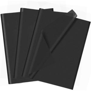 50 feuilles de papier de soie blanc, 70 x 50 cm, papier d’emballage cadeau pour Noël, remplissage, fleurs, artisanat, bricolage, décoration de cadeau d&rsquo;anniversaire ou de mariage(Black)