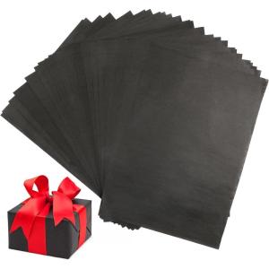 60 Feuilles de Soie 70x50cm, Papier D’emballage Grand et Coloré Pour DIY et Loisirs Créatifs (20 Couleurs)(60 Feuilles Noir 21x30cm)