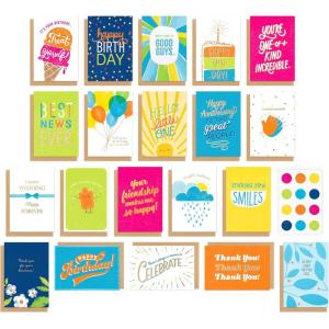 American Greetings 20-Count All Occasions Card Bundle with Envelopes- Birthday, Congrats, Baby, Anniversary, Wedding, Get Well, Support, Friendship, Thank You, and Sympathy(ALL OCCASION 20 CARD BUNDLE)