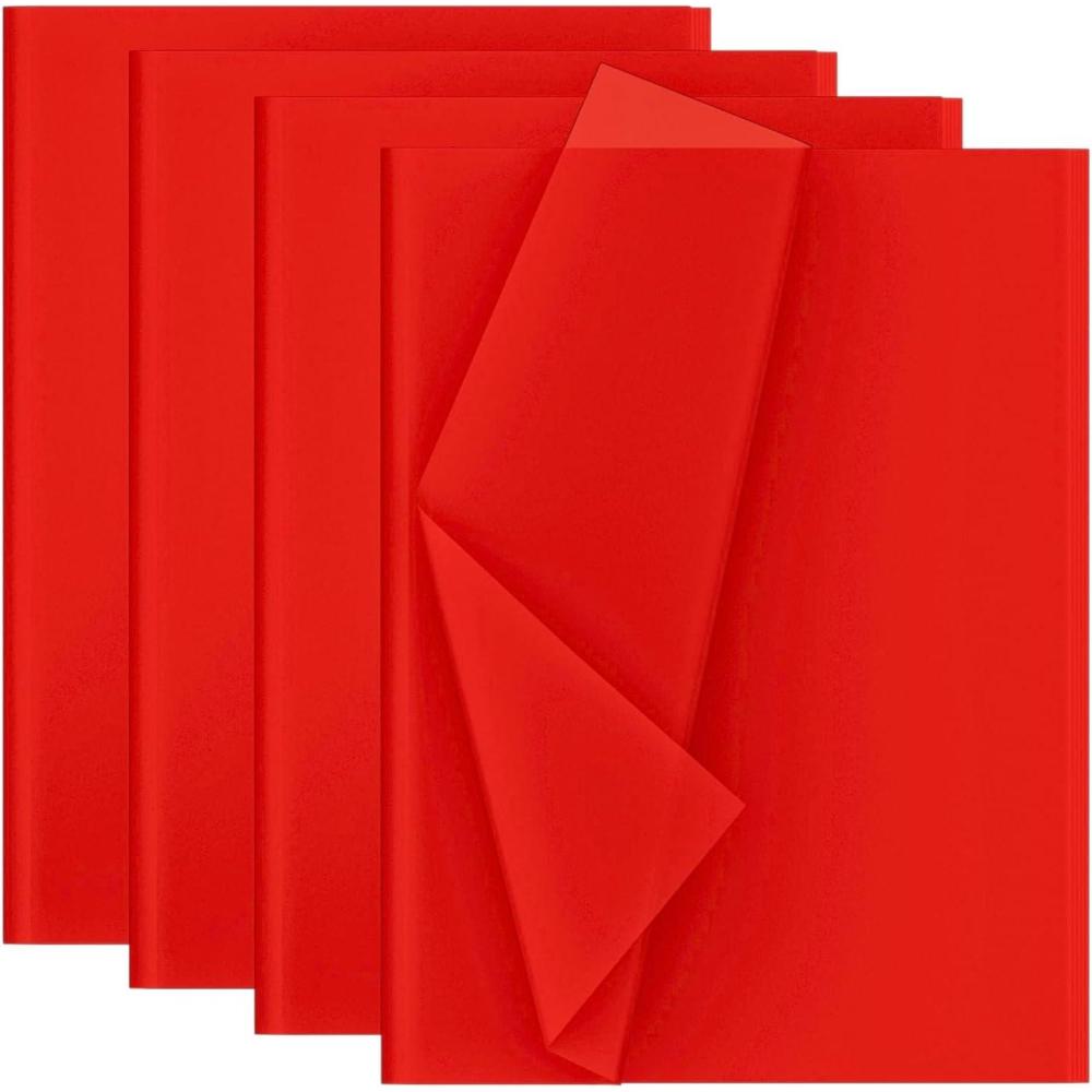 imageDcoupage papier de soie 30 feuilles format 50x70cm RougeUnique