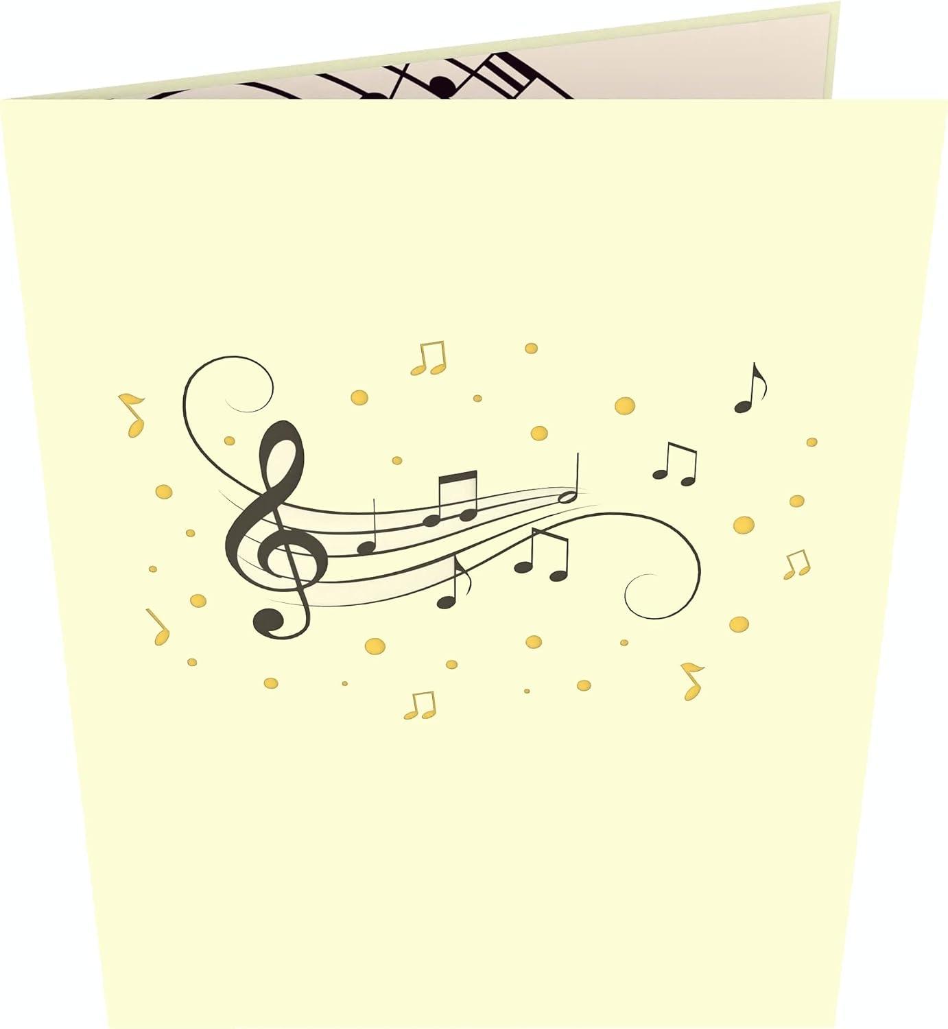 imageCarte PopUp Instruments de musique Carte de vux 3D pour un anniversaire comme bon pour un concert des cours de musique ou un nouvel instrumentInstruments de musique