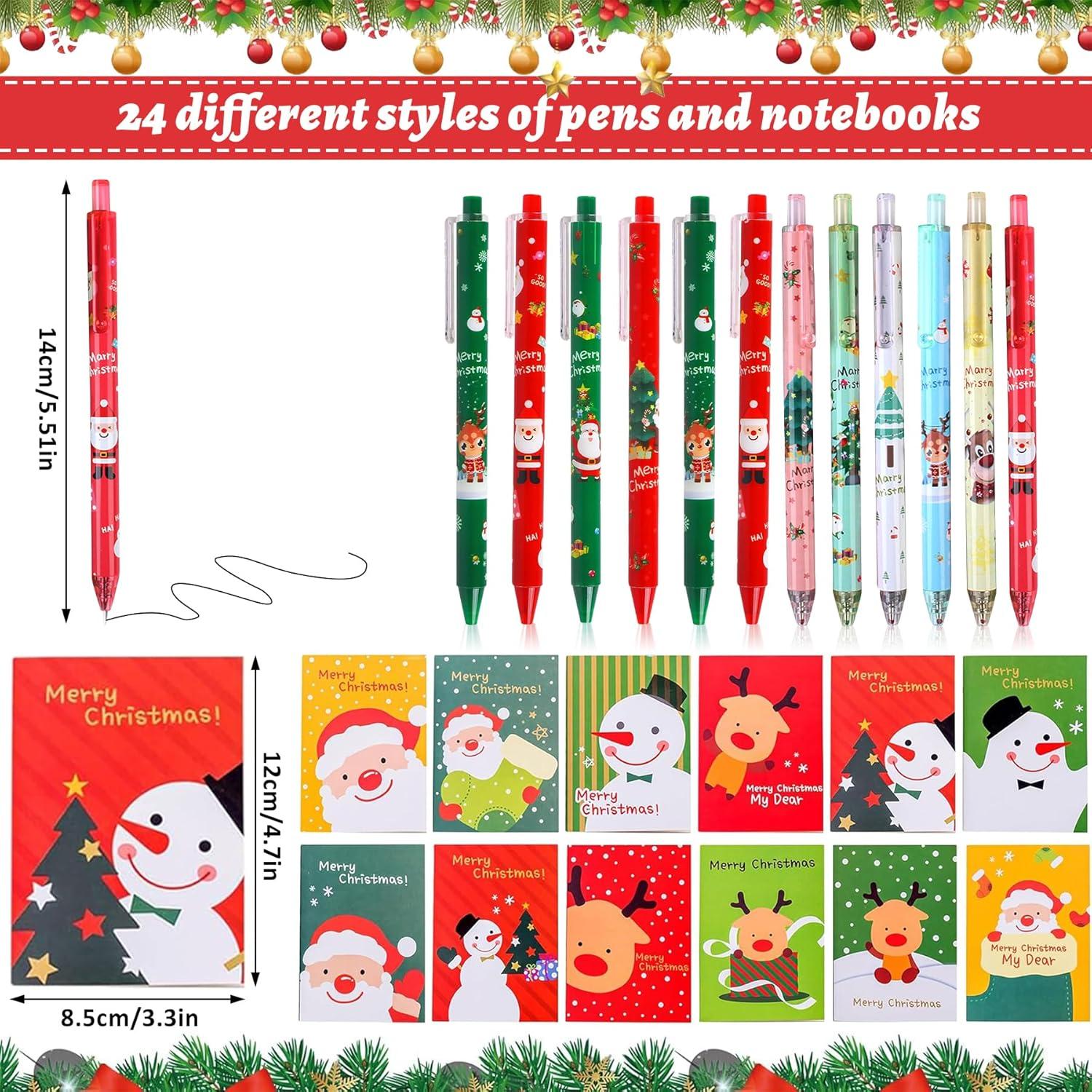 imageSunshine smile Lot de 24 mini blocnotes de Nol Mini journal de Nol Pour enfants Sac portable Pre Nol bonhomme de neige Pour filles et garonsBlocnotes stylo bille A