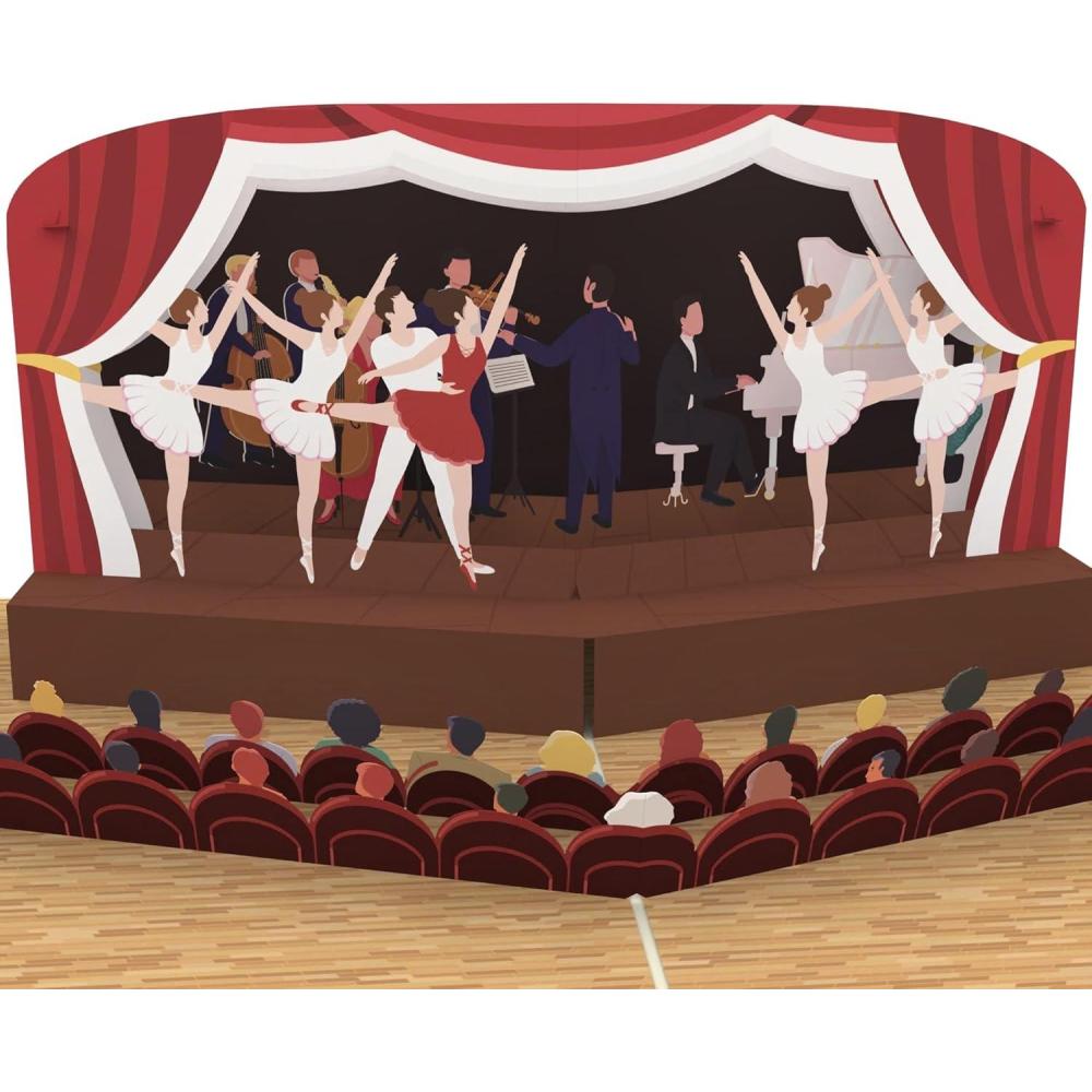 imageCarte PopUp Instruments de musique Carte de vux 3D pour un anniversaire comme bon pour un concert des cours de musique ou un nouvel instrumentBallet