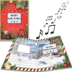 bentino Carte de Noël musicale Last Christmas avec effet lumineux d&rsquo;ambiance pour la famille, les amis et les clients