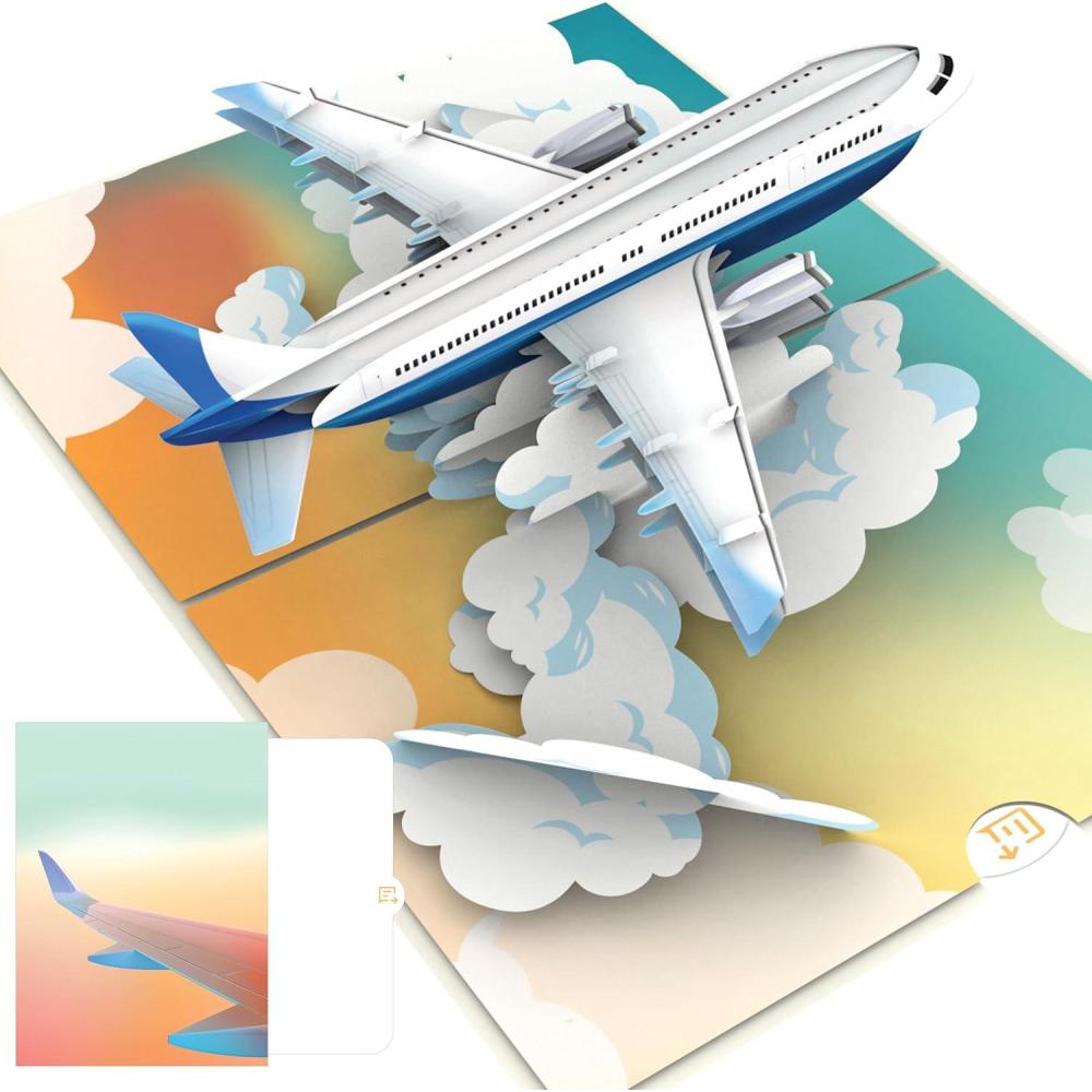 imageCarte PopUp pour Billets de Concert Cadeau Musical 3D pour Anniversaire Bon Original pour Fans de Musique et Festivals PopUp 3D Avion