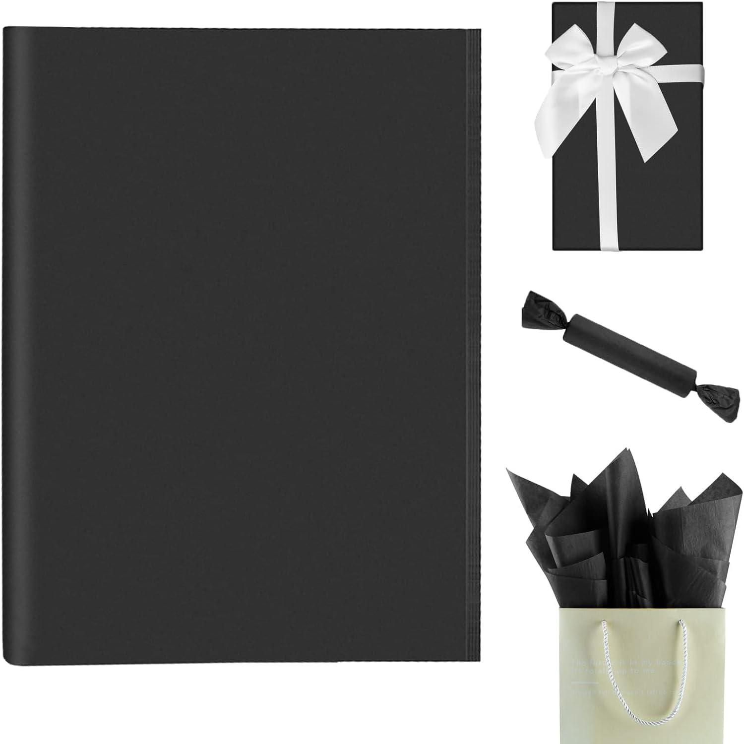 image60 feuilles de papier de soie blanc grand format 698 x 508 cm pour loisirs cratifs Nol anniversaire emballage cadeau dcoration de fteBlack