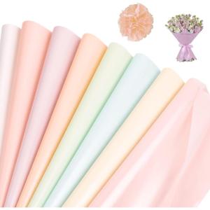 100 Feuilles Papier de Soie, 21x30cm Papier D’emballage, Papier de Soie Emballage Coloré, Papier de Soie Pour Pompons, DIY et Loisirs Créatifs(10 Couleurs)(Bleu  rose  vert  orange  jaune)