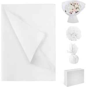 200 Feuilles Papier de Soie 20x29cm en 5 Couleurs – Noir, Blanc, Rose Pour DIY, Décoration et Loisirs Créatifs(60 Feuilles  70x50cm  Blanc)