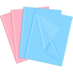60 Feuilles de Papier de Soie Blanc et Noir, 35 x 50 cm pour Emballage Cadeau d&rsquo;Anniversaire, Artisanat d&rsquo;Art et Mariage(Blue and pink)