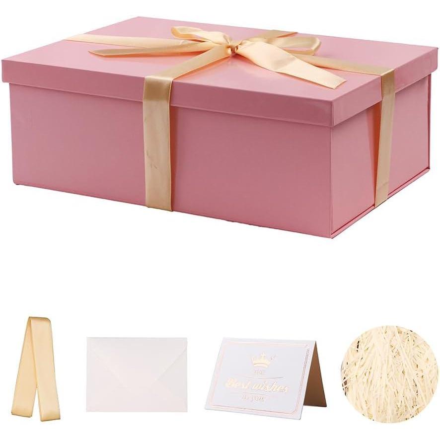 imageBote Cadeau Noir 31x21x11 cm Boite cadeau vide boite cadeau anniversaire marriage 1 Pices contenirRuban Papier De Soie Enveloppes et cartesRose 1Pcs