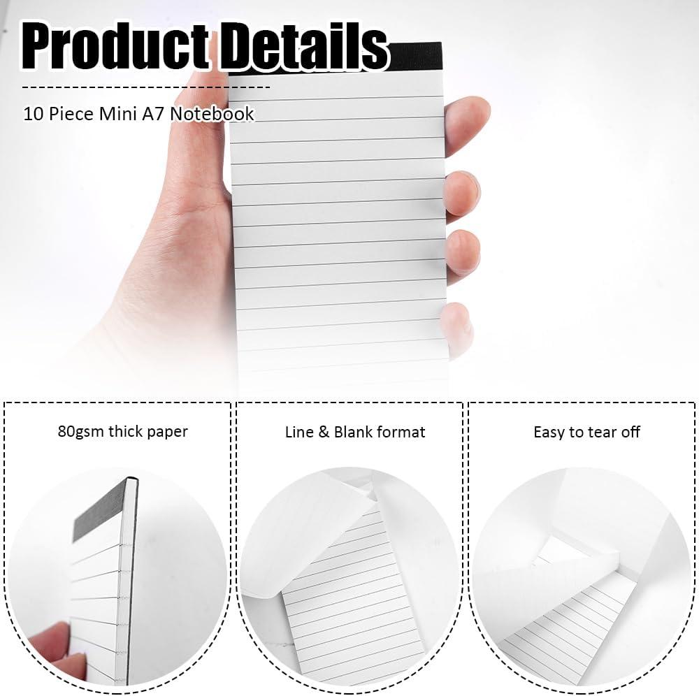 image10 Pices Petit Carnet De Notes De Poche Mini Carnet De Note A7 Petits BlocsNotes Ligns Bloc Note A7 Detachable 30 Feuilles par BlocNotes pour le tude Bureau Maison cole