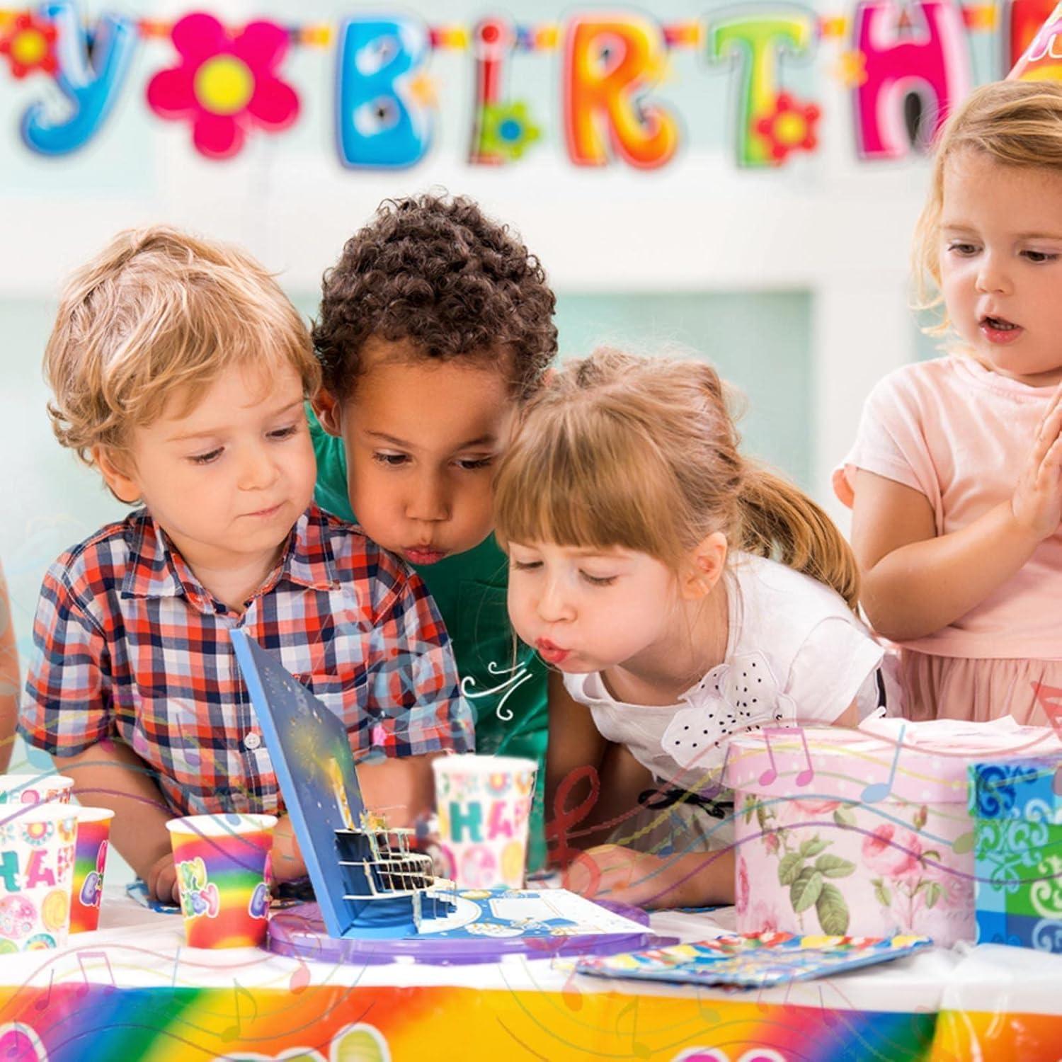 imageCartes danniversaire musicales avec lumire et musique cartes contextuelles danniversaire 3D pour hommes et femmes joue la chanson succs Happy Birthday bleubleu
