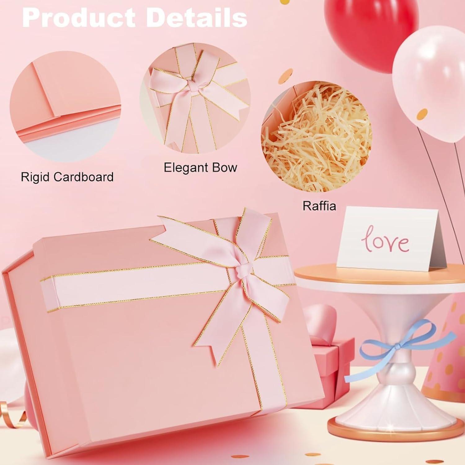 imageEnsemble Boite Cadeau Boite cadeau Coffrets Cadeaux Rectangulaires Polyvalents 22 x 16 x 85 cm Bote Cadeau Vide BoteCadeau Pliable Pour Mariage Anniversaire Nol Thanksgiving NoirRose
