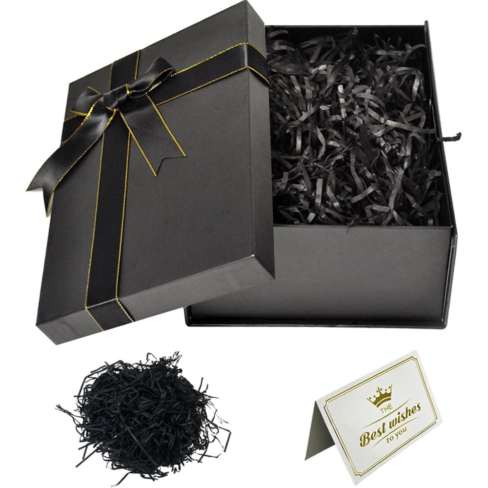 imageEnsemble Boite Cadeau Boite cadeau Coffrets Cadeaux Rectangulaires Polyvalents 22 x 16 x 85 cm Bote Cadeau Vide BoteCadeau Pliable Pour Mariage Anniversaire Nol Thanksgiving NoirNoir