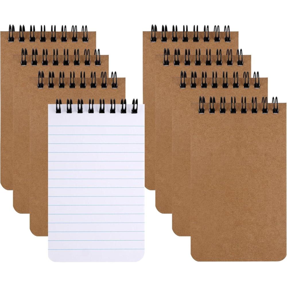 imageLot de 8 mini blocsnotes spirale Format A7 Multicolore Petit format Blocs de notes ligns avec reliure spirale Pour mmos bureau cole maison Papier kraftPapier kraft