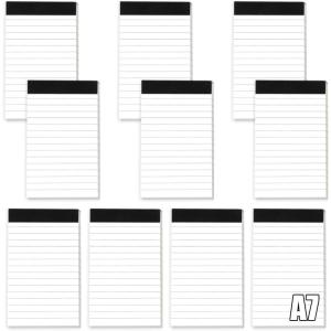 10 Pièces Petit Carnet De Notes De Poche, Mini Carnet De Note A7, Petits Blocs-Notes Lignés, Bloc Note A7 Detachable, 30 Feuilles par Bloc-Notes, pour le Étude, Bureau, Maison, École