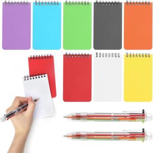 8 mini blocs-notes à spirale A7 Petits carnets de notes lignés avec reliure à spirale Pour mémos, bureau, école, maison