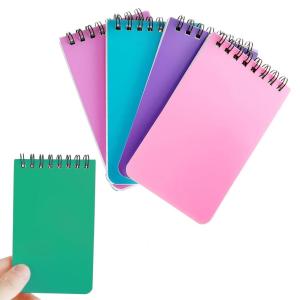 Abeillo Lot de 6 petits blocs-notes A7, 360 feuilles Mini bloc-notes à spirale, Bloc-notes de poche portable, Blocs-notes A7 mini colorés pour le bureau, l&rsquo;école, la maison (12,8×7,6 cm)