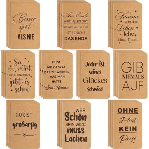 Tenare 30 Pièces Mini Blocs-Notes avec Inscription Petits Cahiers Lignés Inspirants Bloc-Notes Agenda de Poche Mini Agendas Cadeaux pour Maison Bureau Scolaire, 10 Styles (Couverture Papier Kraft)(Couverture Papier Kraft)