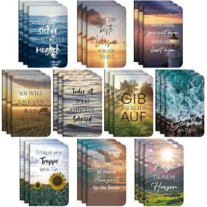 Tenare 30 Pièces Mini Blocs-Notes avec Inscription Petits Cahiers Lignés Inspirants Bloc-Notes Agenda de Poche Mini Agendas Cadeaux pour Maison Bureau Scolaire, 10 Styles (Couverture Papier Kraft)(Paysage)