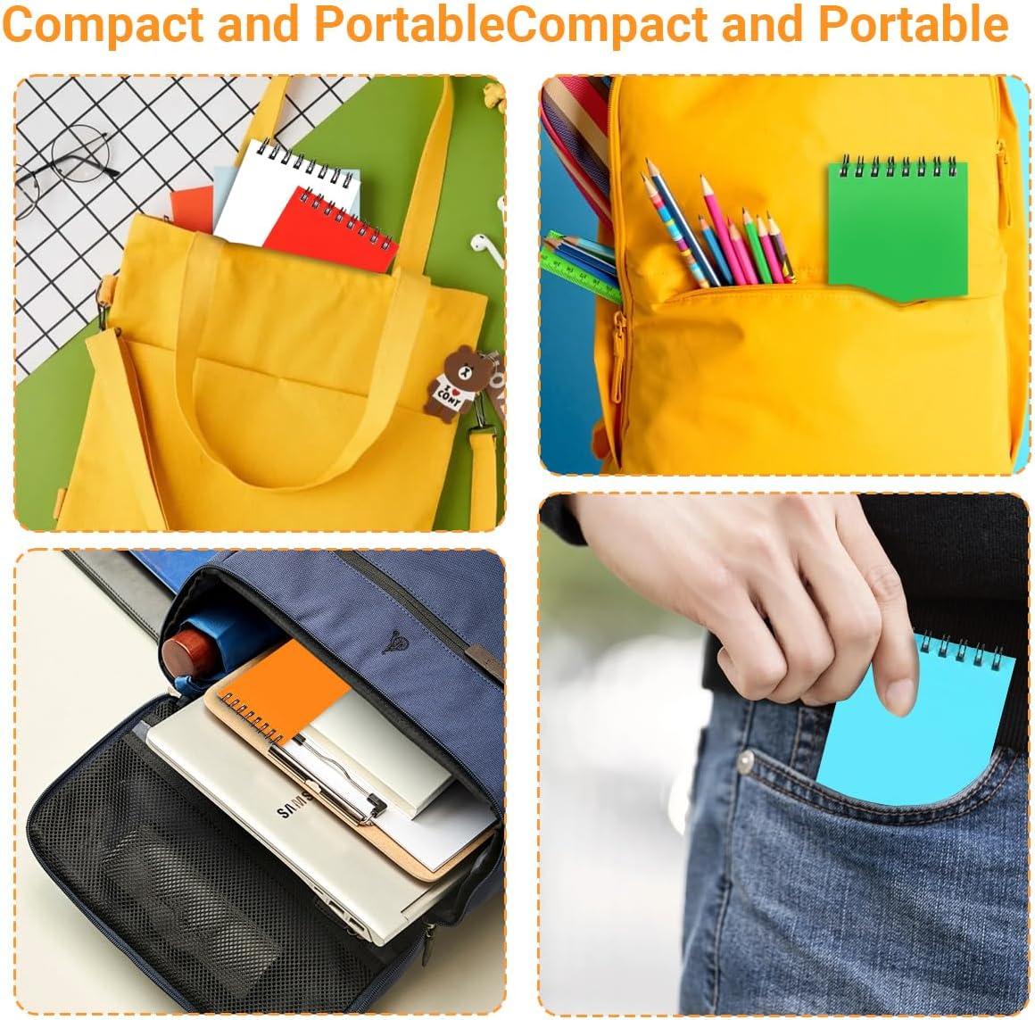 image8 Pices Petit Carnet de Notes de Poche 76x126 cm A7 Petit Cahier Spirale Color 50 Pages Lignes25 Feuilles Mini Cahier pour Fournitures Scolaires Mmos en Dplacement Lcole les Voyages