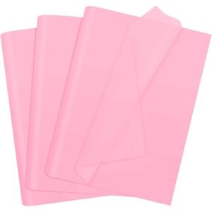 60 feuilles de papier de soie doré, 50 x 35 cm, papier d’emballage cadeau métallique pour mariage, anniversaire, fête d&rsquo;anniversaire, décoration de Saint-Valentin(Pink)