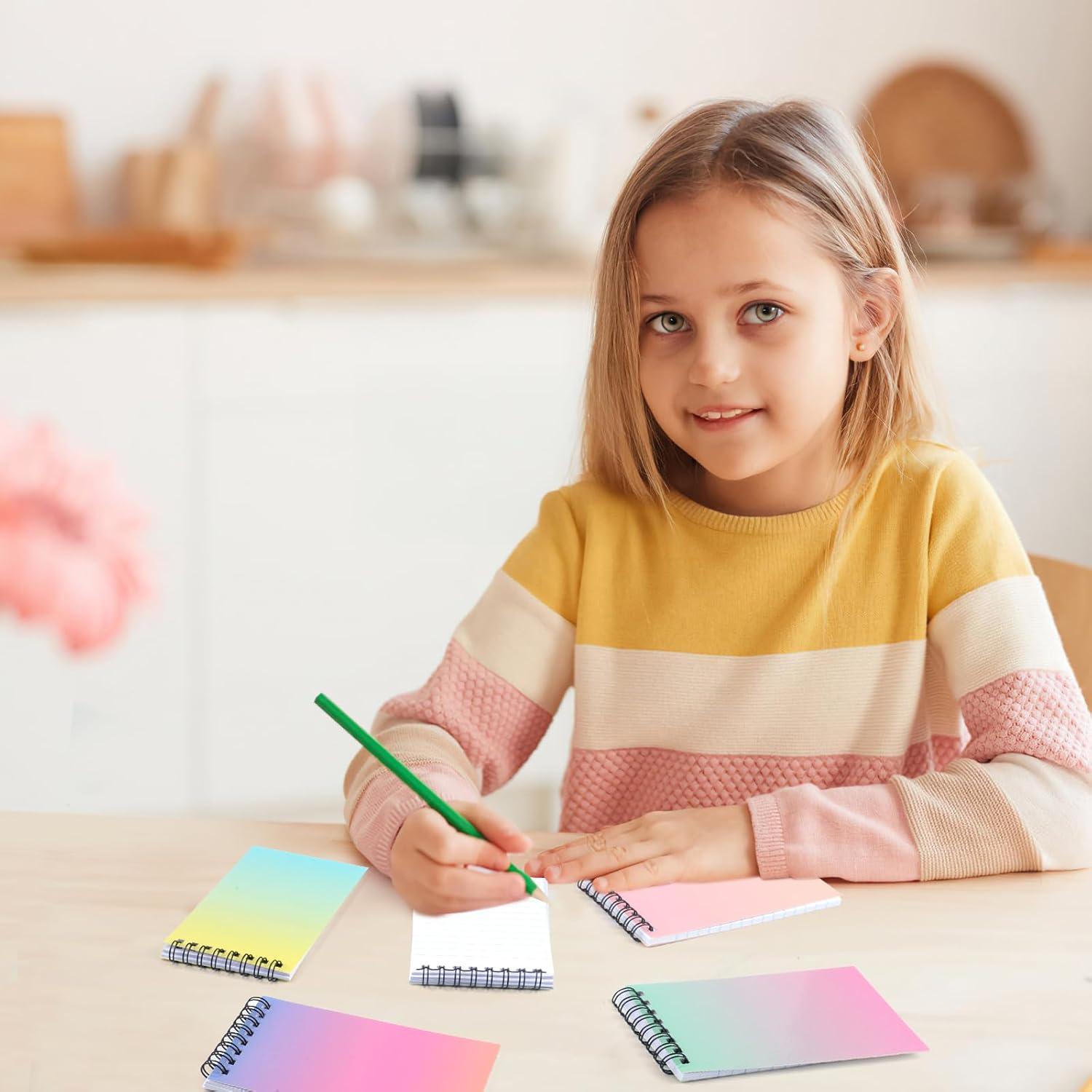 imageMaxmoc Lot de 8 mini blocsnotes spirale Format A7 Petits carnets de notes ligns avec reliure spirale Pour mmos bureau cole maison Couleur dgrad