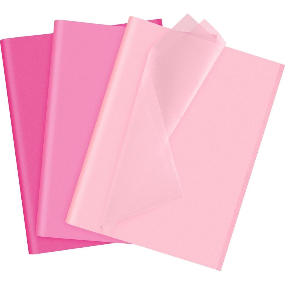 image:imageNEBURORA Assortiment de papier de soie rose 60 feuilles de papier demballage cadeau 3 couleurs en vrac pour la SaintValentin un anniversaire un mariage Pques emballage cadeau dcorationrose