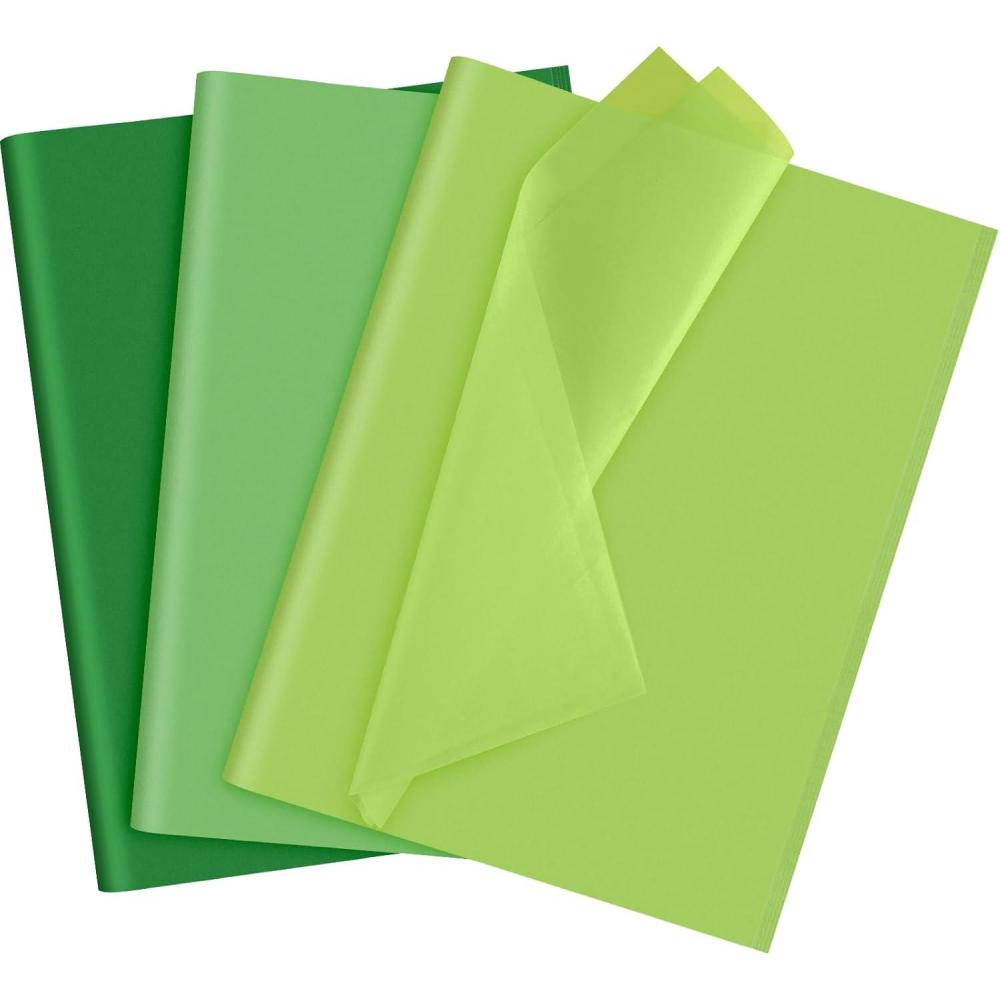 image:imageNEBURORA Assortiment de papier de soie rose 60 feuilles de papier demballage cadeau 3 couleurs en vrac pour la SaintValentin un anniversaire un mariage Pques emballage cadeau dcorationvert