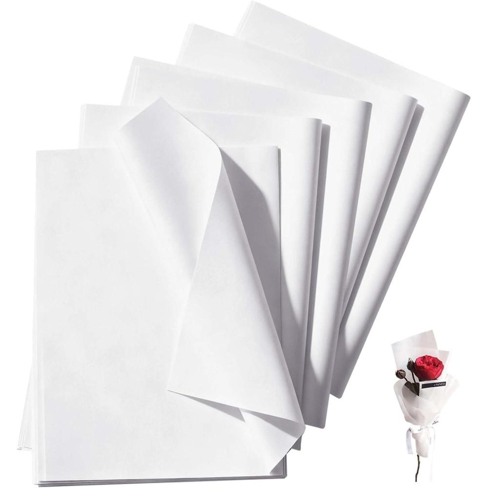image:imageZippicks 100 feuilles de papier de soie blanc 50 x 70 cm Feuilles pour Sacs Cadeau papier demballage cadeau Pour Remplissage Fleurs Artisanat Bricolage dcoration