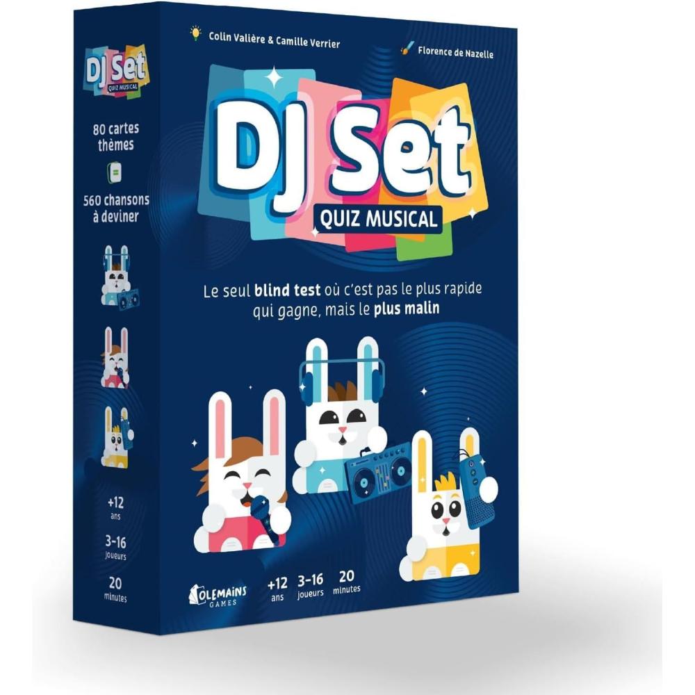 image:imageDJ SET Jeu de Socit Famille et Amis Redcouvre le Blind Test 80 Thmes Originaux 560 Morceaux 3 16 Joueurs Ds 12 Ans Jeu musical convivial Ide Cadeau Originale pour Nol ou Soire